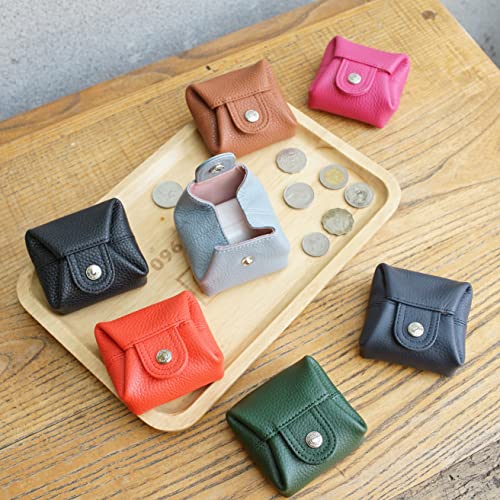 Image of Cockatoo Genuine Leather Coin Pouch Change Holder, Mini Snap Pocket Wallet for Men Women (Fuchsia, Small)