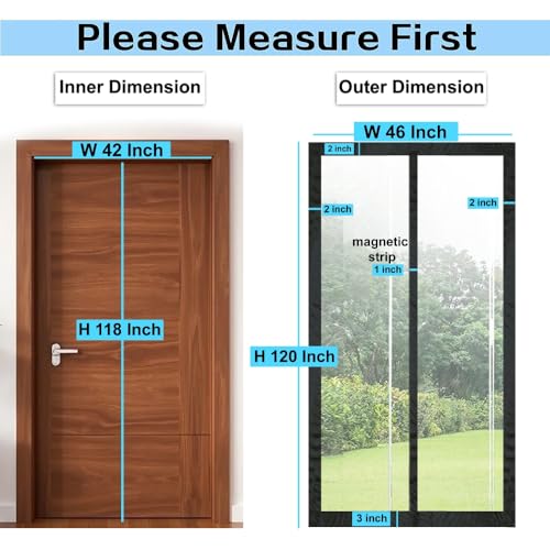 Image of Stylista Transparent Insulated Magnetic Door Curtain - Thermal, Insect & Dust Screen, Pest Control, Privacy Screen - Fits Doors up to 42 x 118 Inches. PVC Thickness 0.2 mm.
