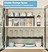 2 Pack Expandable Cabinet Countertop Shelves, Stackable Shelves Organizers For Kitchen Cabinet Countertop Storage, Adjustable Counter Cupboard Pantry Organizer Shelf Rack Stand, Length:20.5