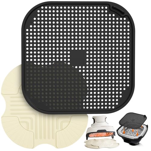 Image of 2 PCS Silicone Trivet & Splatter Shield for Ninja Crispi (Off White&Black)