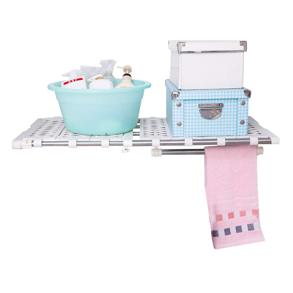 BAOYOUNI ampliable armario Rack de almacenamiento de estantería ajustable separador organizador Divider Holder Ropa Percha Barra para armario de cocina armario baño estantería compartimento, 55-90cm
