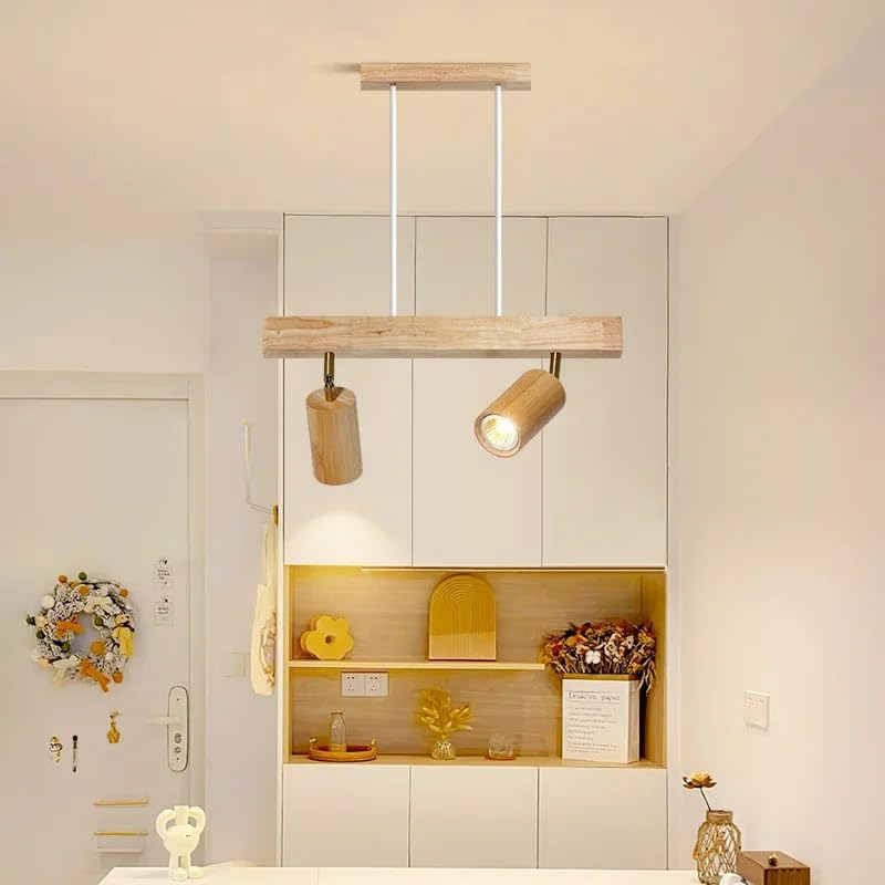 Lustre en bois de salon anti-éblouissement pour table de cuisine