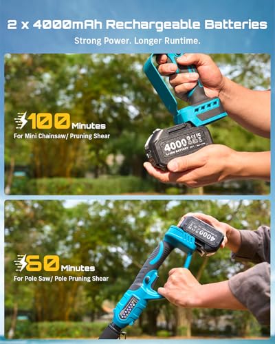 Image of SEESII 4-in-1 Pole Saw & Pruning Shears Combo Kit with Brushless Motor