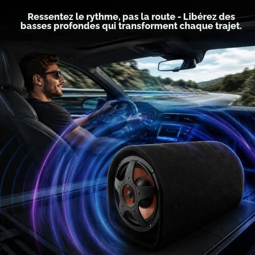 Subwoofer de Voiture, subwoofer de Voiture 12V Haut-parleurs de Basse de Voiture Grande consommation amplificateur de Son de Modification Audio