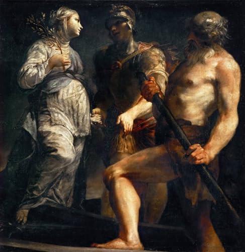 Affiche Enée Sibylle Et Charon de Giuseppe Maria Crespi Impression Sur Toile Salon 60x90cm