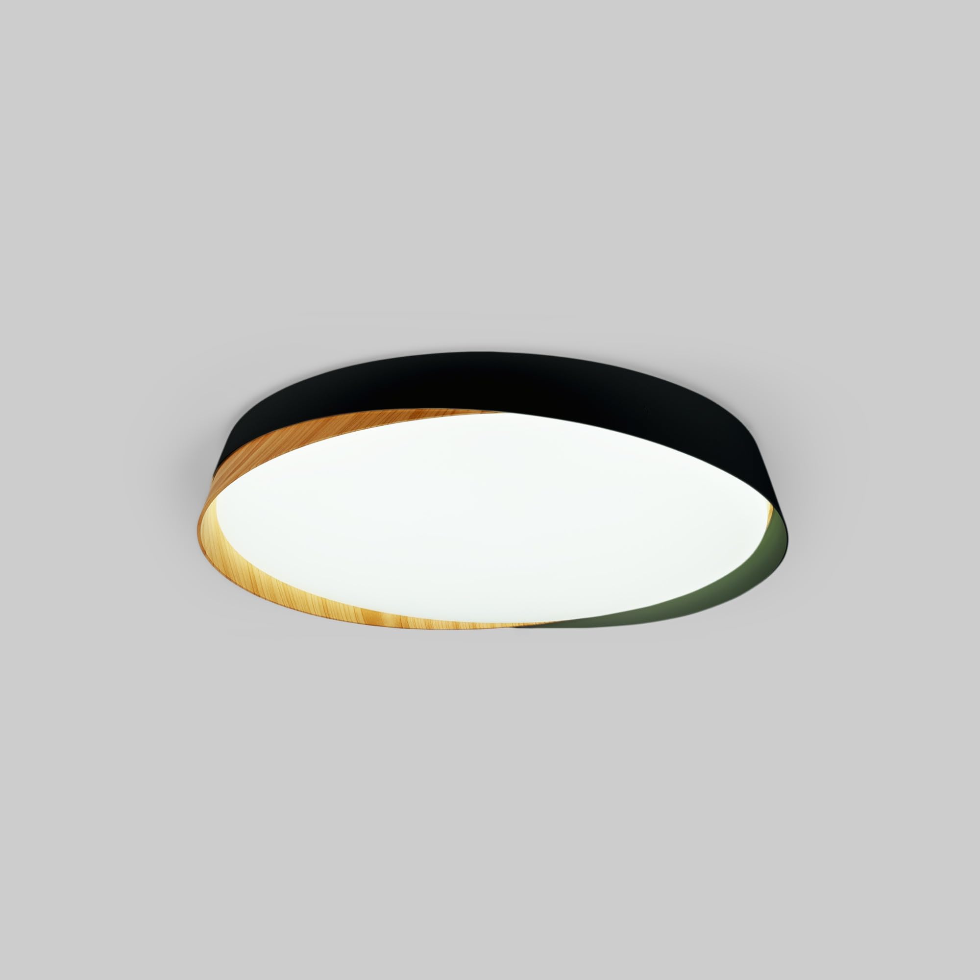 B·LED BARCELONA LED - Lámpara de techo LED tipo plafón CCT 36W - Efecto madera - ø50cm - IP22