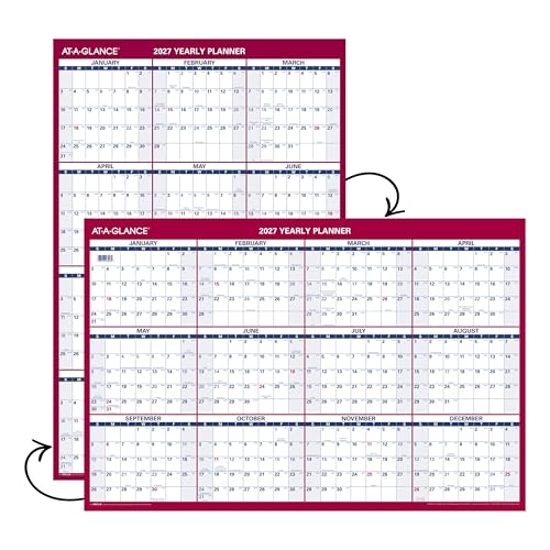 Image of AT-A-GLANCE 2027 Wall Calendar, 24 inch x 36 inch Planner, Reversible, Vertical-Horizontal (PM2122827)