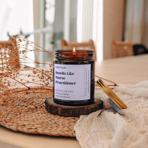 Smells Like Nurse Practitioner Soy Wax Candle, Nurse Practitioner Gift, Nurse Practitioner Candle, Gift for Nurse Practitioner, 4Oz 9Oz Amber Candle 9 Scent Options