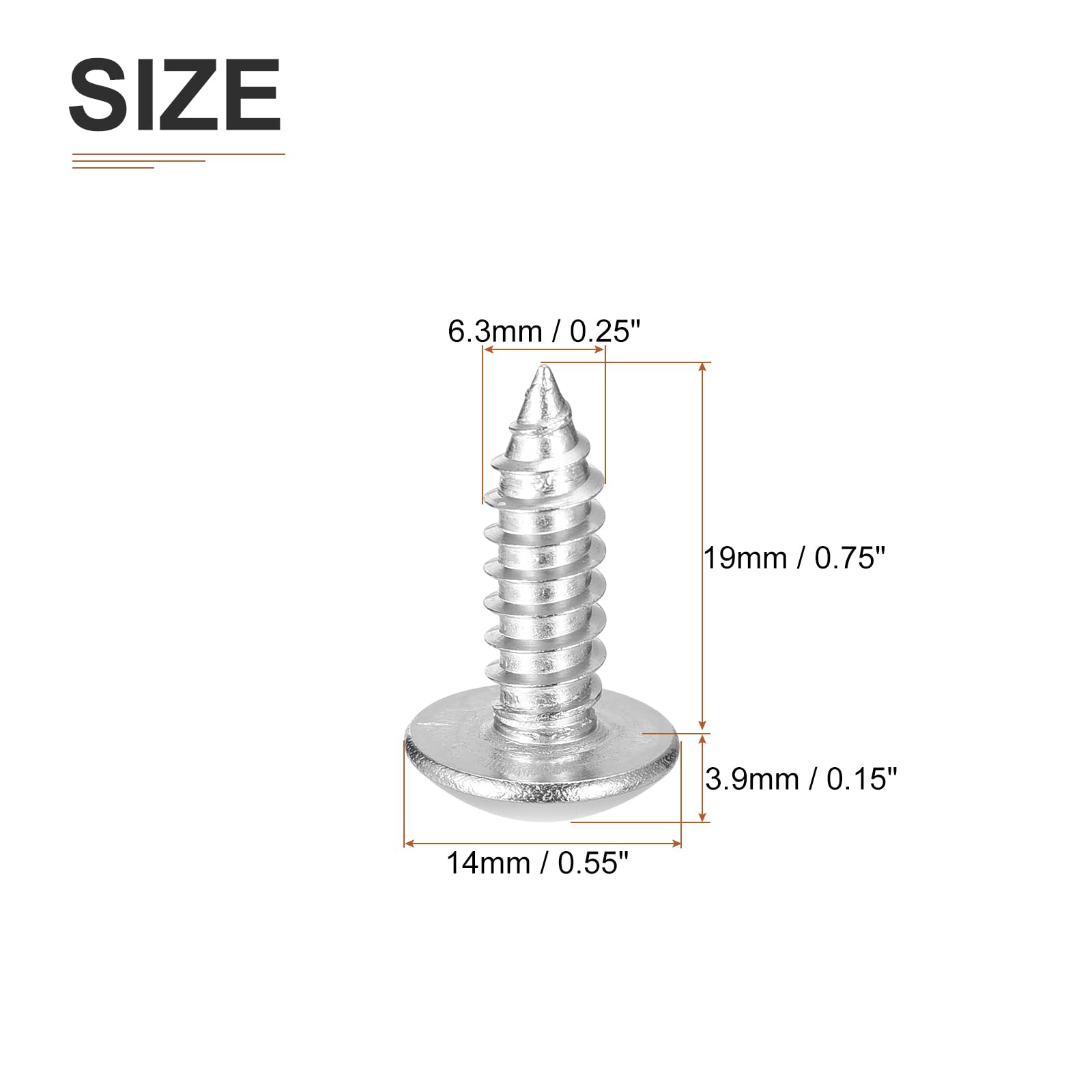 DTGN #14x3/4 Sheet Metal Screws, 25 Pack, for Wood Furniture - Image 2