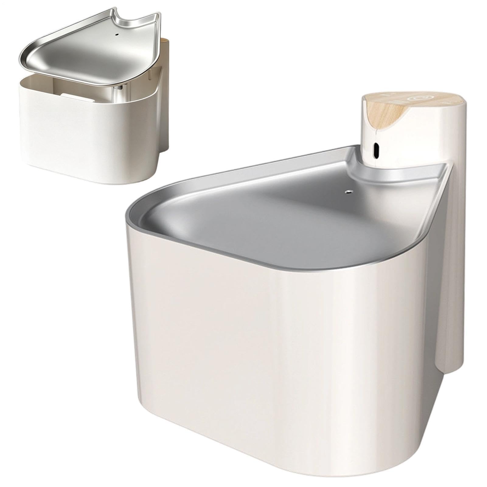 Fuente De Agua Para Gatos automática 1,6 L 2000 mAh bandeja de acero | Dispensador Automático De Agua Para Salón Balcón Tienda Mascotas Exterior Perro Cachorro Y Gatito