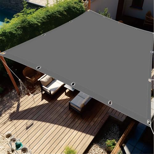 Toile ombrage en PES robuste gris clair avec oeillets pour une protection durable - 2