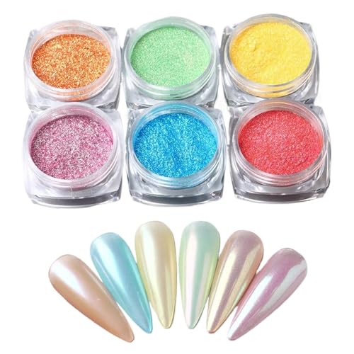 Fine Glitter for Crafts 6sets Mirror Nail Powder Pigment Colors