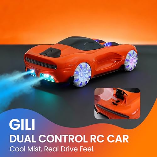Image of GILI RC Super Car, 2.4GHz Stunt Car with LED Lights & Water Spray Effect | Dual Mode Gesture & Remote | 360 Drift | Rechargeable | Easy Drive | RC Toy Boys Girls 6-12 | Birthday Christmas Gift Kids
