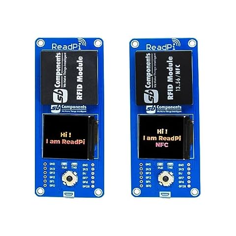 sb components ReadPi - RFID Reader Powered with Raspberry Pi Pico W, 125KHz Radio Frequency Identification Module with 1.32” Display, RF IC Card Reader Sensor Module Cover