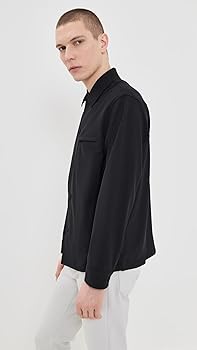 Theory Men's Precision Ponte Overshirt, Black, S at Amazon Men's Theory Men's Precision Ponte Overshirt, Black, S at Amazon Men's