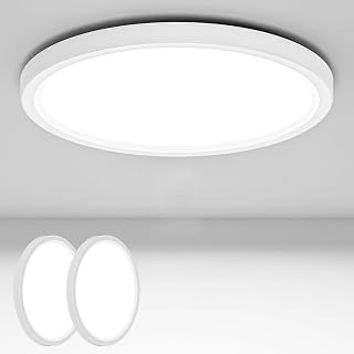 2er Deckenlampe mit Bewegungsmelder Innen, 18W LED Deckenleuchte mit Bewegungsmelder, 1800LM Lampe mit Radar Bewegungssensor für Flur Treppe Abstellraum Keller, 3000K, 4000K, 6500K