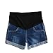 Sunny Maternity Denim Shorts Summer Pregnant Women Shorts Linen Pants Care Belly Denim Cotton (M, Blue)