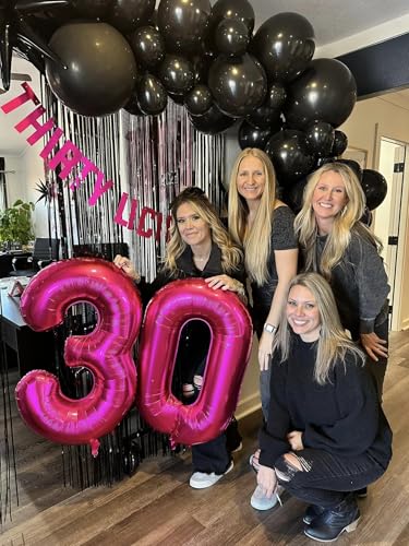 Image of Hot Pink Number 3 Balloon 40 Inch, 3rd Birthday Celebration Supplies Women Men, 3 Balloon for Theme Party