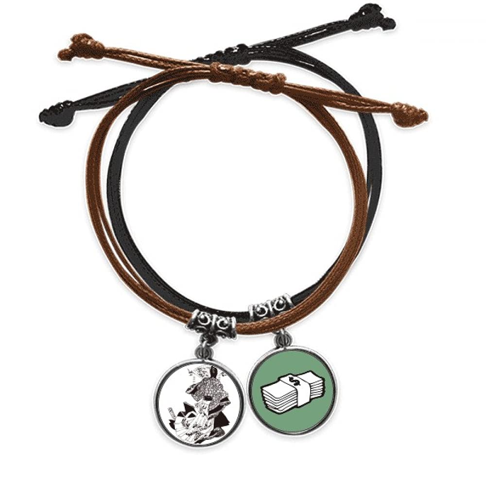 Pulsera de cuero japonesa con cordón de kimono tradicional y acabados premium 3