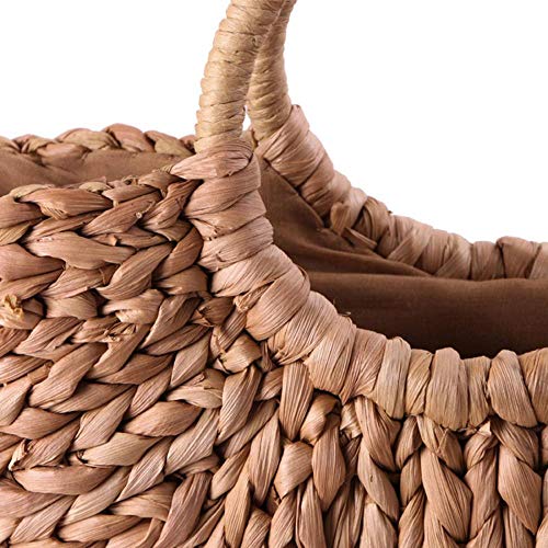Image of YYW Straw Bags for Women, Large Hand-woven Straw Bag Round Handle Ring Tote Retro Summer Beach Bag