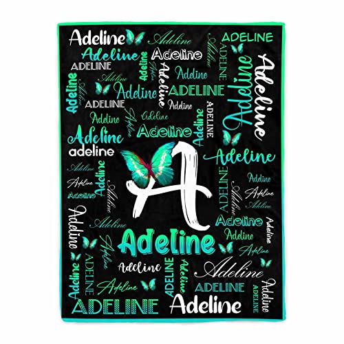 Artsadd Personalized Blanket with Name for Kids, Customized Bed Blanket with Name Text for Adult, Custom Throws Blankets for Birthday Mother's Day Father's Day Graduation Anniversary 70x80