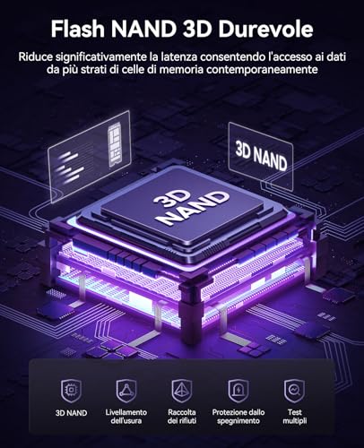 ORICO SSD M2 NVMe 1TB, PCIe Gen4x4 SSD M.2, fino a 5100 MB/s, Unità a Stato Solido Interno 3D QLC NAND, Cache Dinamica SLC, Compatibile con PC Desktop e Laptop-e5000 - Immagine 2