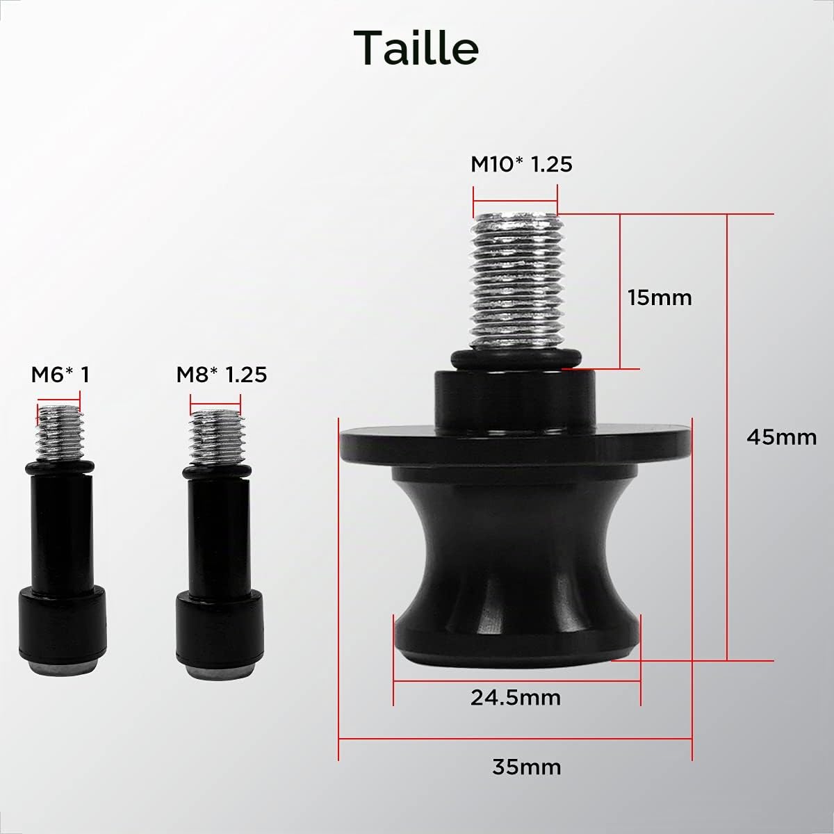 Diabolos Moto Support universel en aluminium CNC M6X1mm, M8X1.25mm, M10X1.25mm Support de montage de bobine pour Yamaha YZF R1 R3 R6 R25 R125 R1000 R6S Yamaha MT-01 MT-03 MT-09 MT-10 Aprilia RSV4