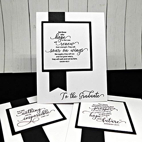 Stamp Simply Clear Stamps Graduation Congratulations Graduate Scripture Sentiments Christian Religious (2-Pack) 4X6 Inch Sheets - 18 Pieces #TOP6