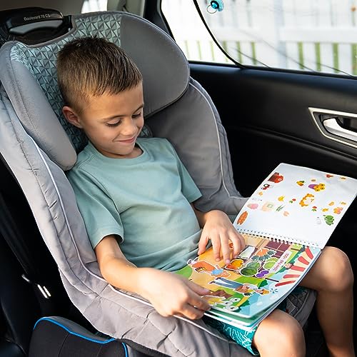 500PCS+ Stickers/Coloring Book for Toddlers 2-4, Around My Town Stickers Book 12 Scenes,12 Coloring Pages Air Plane Activity for Kids car Activities for Toddlers 2-8