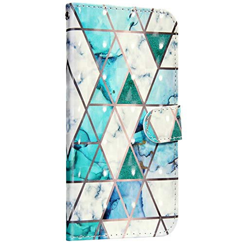 Saceebe compatibile con Galaxy A10/M10 Funda de Piel Flip Wallet Case Funda de cuero pintada en 3D con cordón Estuche de Cuero 360 Grados Cover Anverso y reverso Bumper Case,mármol Cover