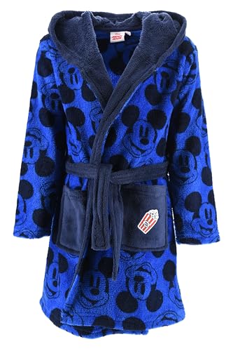 Disney Mickey Mouse Bata para Niños, Batin de Estar por Casa Infantil, Diseño Bata Polar Suave, Talla 8 Años