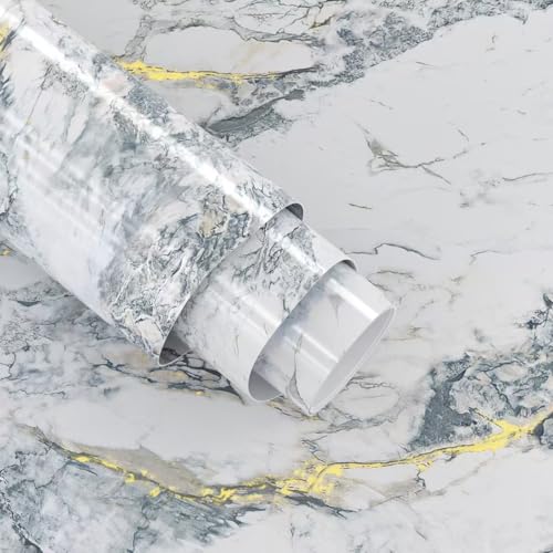 122cmｘ200cm 青と白の大理石の壁紙防水耐油性耐熱性汚れ耐性防カビ壁紙大理石パターン強力な接着剤で貼り付けるために厚く光沢のある簡単なファッション洋風家具リフォーム裏地玄関DIY賃貸住宅インテリアダイニングカウンターバスルームキッチントイレ