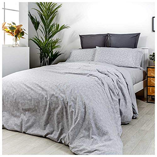 COTTON ARTean Funda nordica Eco Friendly Poliester Reciclado Gros Cama de 135 x 190/200. 50% ALGODÓN-50% Poliester Reciclado.
