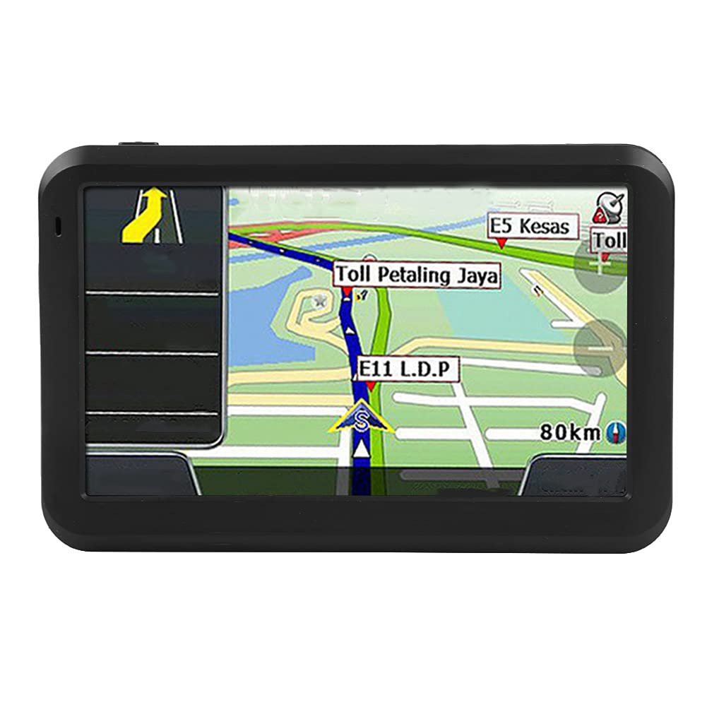 5 Inch GPS Navigation Device – Universal Portable Touch Screen Car Navigator with Back Clip, 256MB RAM / 8GB Storage (Black)