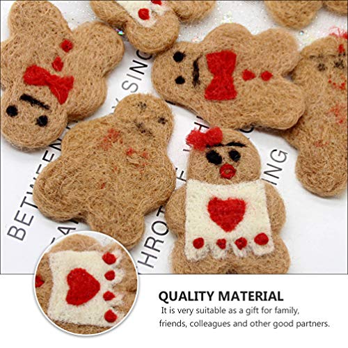 KESYOO 5 PeÃ§as Enfeites de PÃ£o de Gengibre de Feltro de Feltro Homem de Biscoito Diy Artesanato Ãr