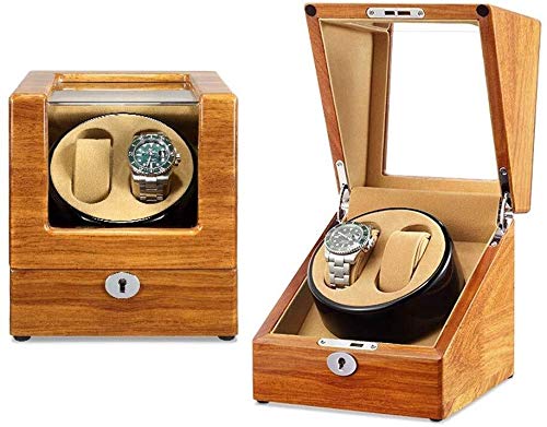 YUXO Cajas Giratorias Reloj Automático De La Devanadera Recuadro 2 Relojes De Almacenamiento Display Box 4 Modos De Rotación 2 Potencia Métodos De Suministro 1116 (Color : B)