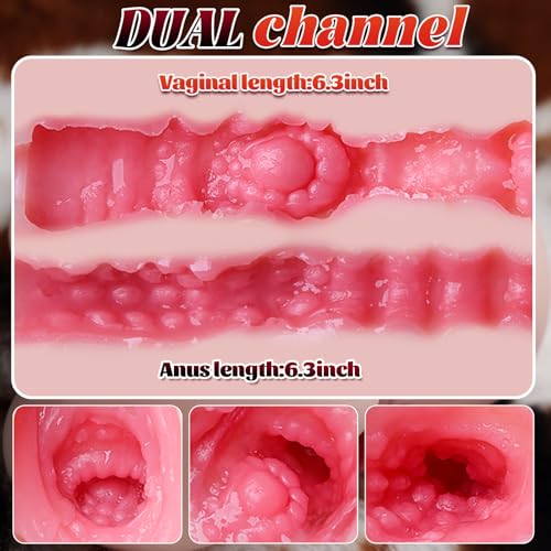 Image of Sex Doll Realistic Male Masturbator for Men, Flesh Realistic Pocket Pussies Butt Ass Light Male Love Doll Sex Toy, Lifelike Sex Doll with 3D Textured Channel & Strong Suction for Men Pleasure
