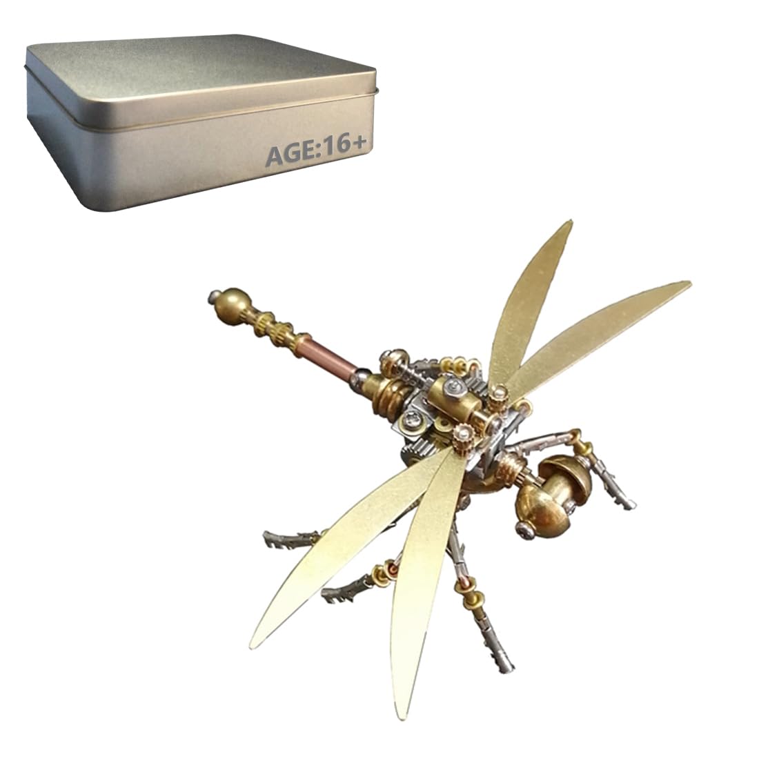 Metalowe puzzle 3D z owadami, 152 części, ważka 3D, zestaw modelarski, "zrób to sam", steampunk, metalowa mechaniczna ważka, zestaw puzzli, model 3D, zestaw dla dorosłych i dzieci