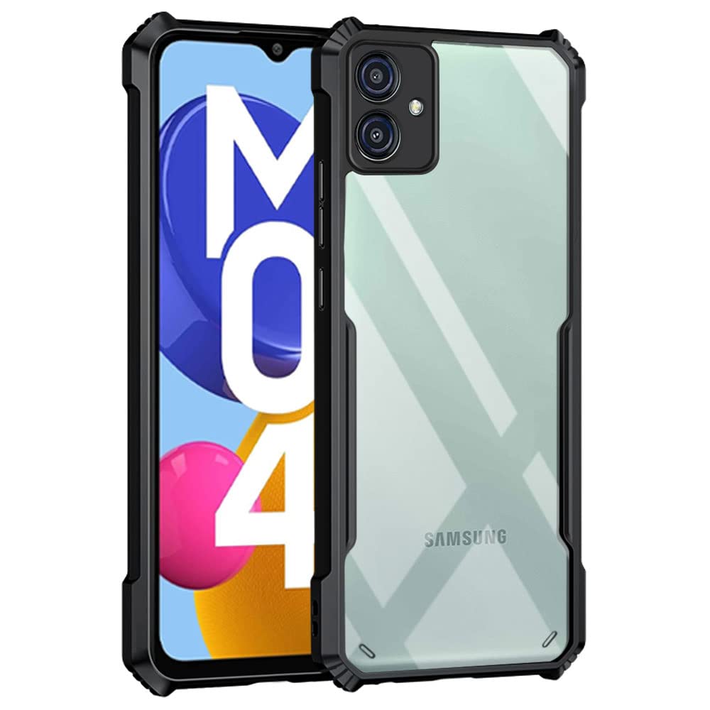 WOW IMAGINE Shock Proof Clear Back Case Mobile Cover for Samsung Galaxy M04 | F04 | A04e (Hard | Hybrid PC + TPU | Full Armour Device & Camera Protection | Black) (B0BSFJN5Q4) Amazon Price History, Amazon Price Tracker