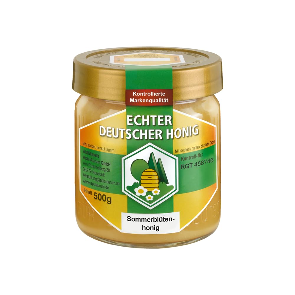 Echter Deutscher Honig - 6er Pack - 6x500g Sommerblütenhonig/Sommertracht - ungefiltert, fein gesiebt - Qualität aus Hessen
