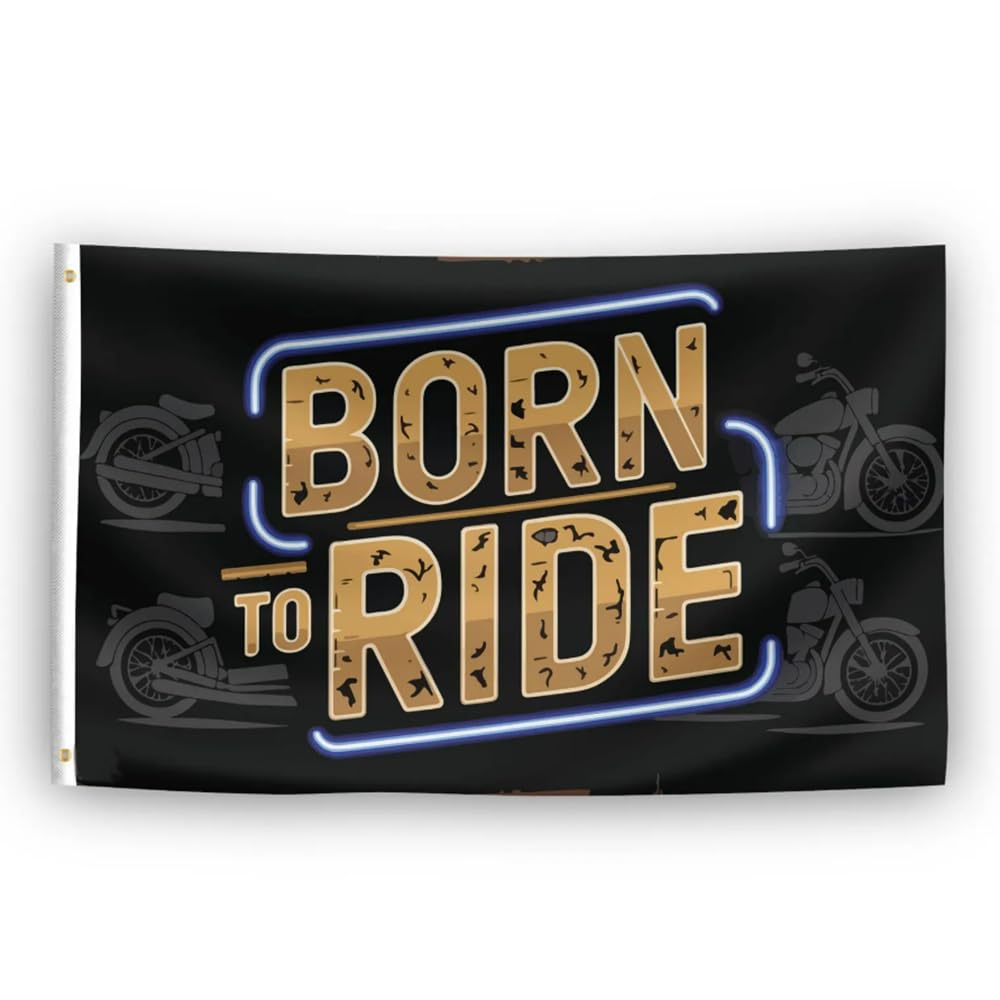 Born To Bike Motorcycle Flag 3x5ft Polyester Banner Garage Decor Automotive Enthusiasts Color:Born To Bike Motorcycle