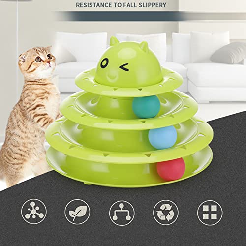 lifcasual Brinquedo interativo para gatos com 3 níveis, torres, rolos, exercício, quebra-cabeça, bri