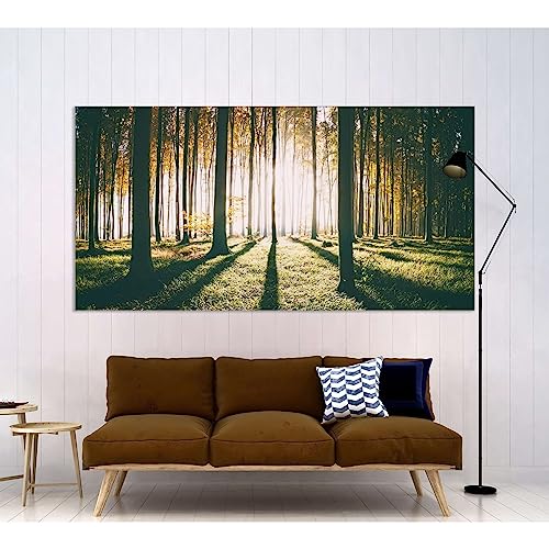 Lienzo de bosque otoñal decorativo para salón elegante cuadro de naturaleza ZELLART 90x45