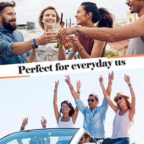 Cunno 15 Pcs Summer Beach Friendship Bracelets for Women Adjustable Waterproof Reversible Stretch Wristband Loose Bands Boho Chic Wristband Bracelet Unisex Adult2