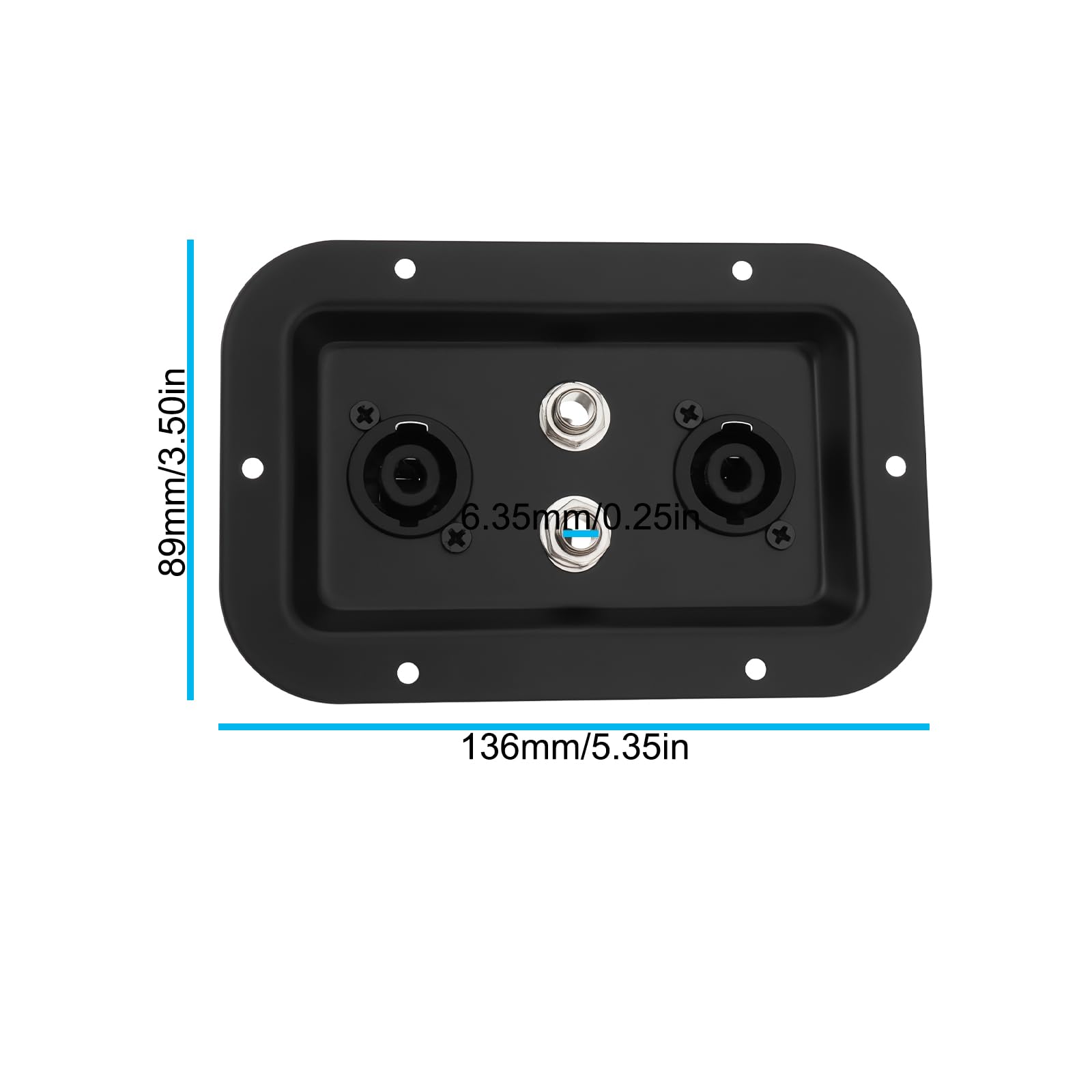 Create idea Piastra jack per altoparlanti con doppio SpeakON NL4 e jack femmina da 1/4" compatibile con altoparlanti PA