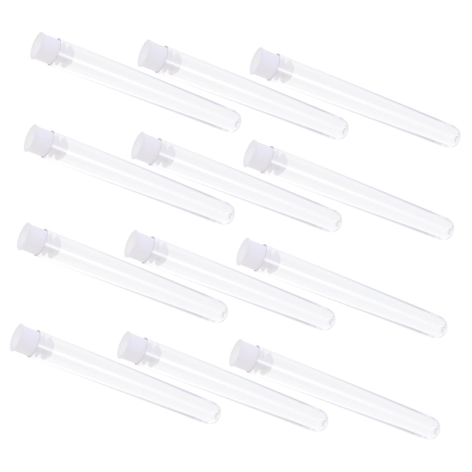 Cabilock 3sets 100pcs Practical Plastic Test Tubes Transparent Test Tubes with Stoppers and for Science Experiments and Learning Activities 100pcs*3