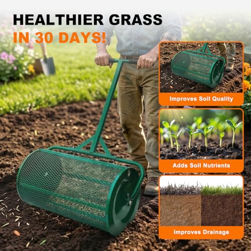Distribuidor de compost metálico con mango ajustable 24 pulg miniatura 2