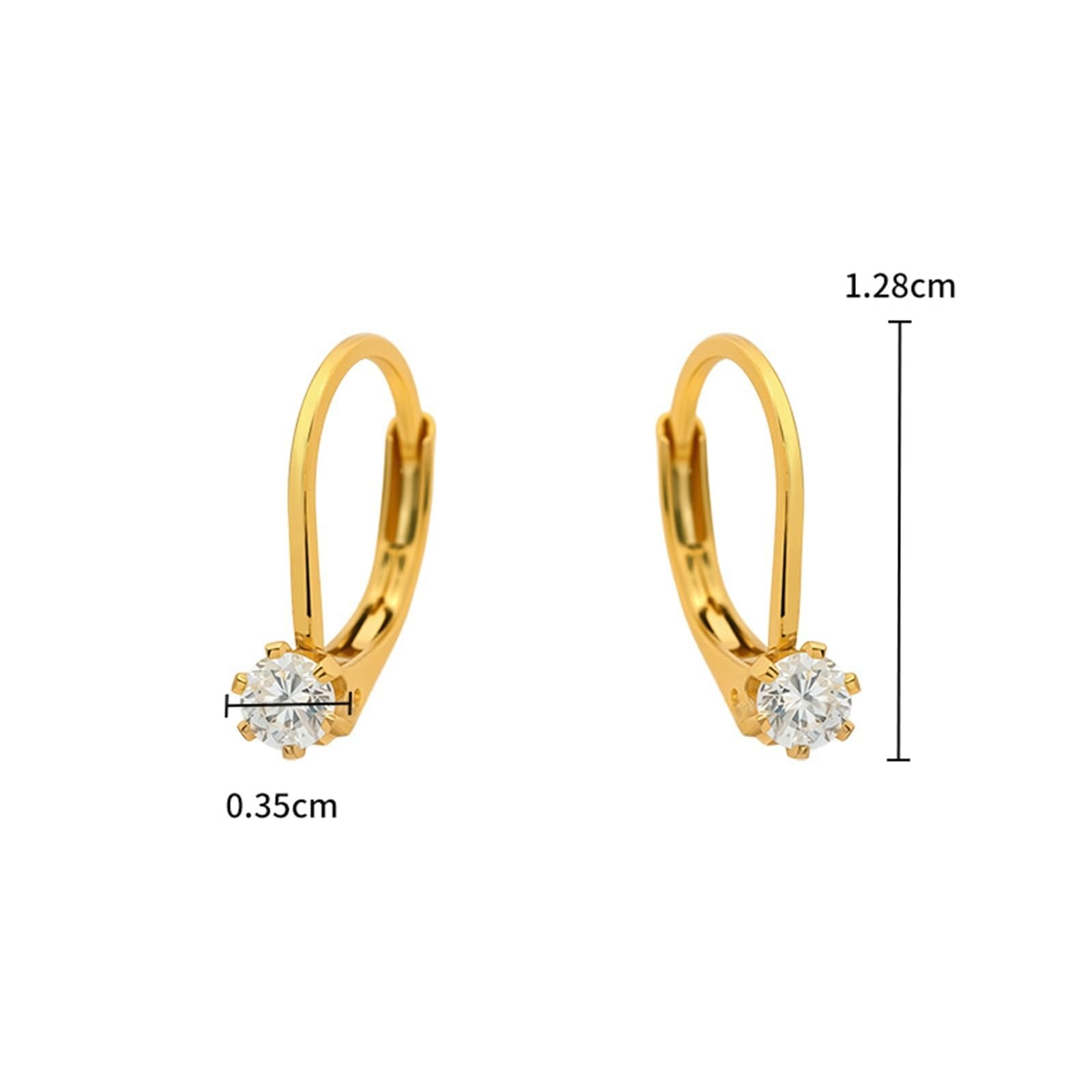 Prawdziwa biżuteria kolczyki żółte złoto 9K/14K/18K z moissanit, Soliter Creole Au 375/585/750 złoto