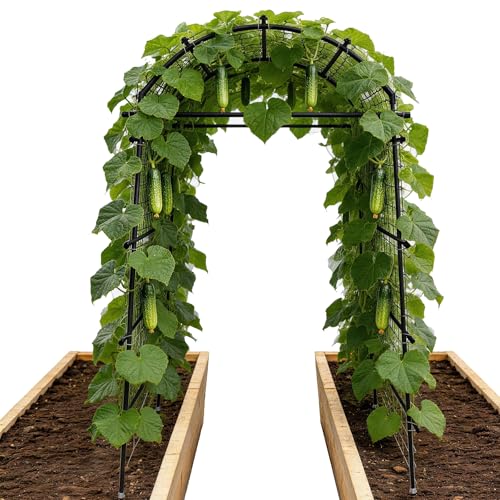 Toriexon Garden Arch Trellis for Climbing Plants Adjustable Tunnel Trellis 7.4FT Tall & 2.8 FT Depth Metal Plant Support Garden Trellis Arch for Outdoor Climbing Vine Vegetable Fruit Flower