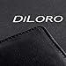 DiLoro Leather Wallets for Men and Women Small Travel Bifold Card Holder Full Grain Black Nappa Leather
